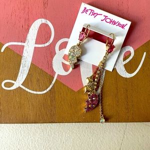 Betsey Johnson heart rhinestone earrings